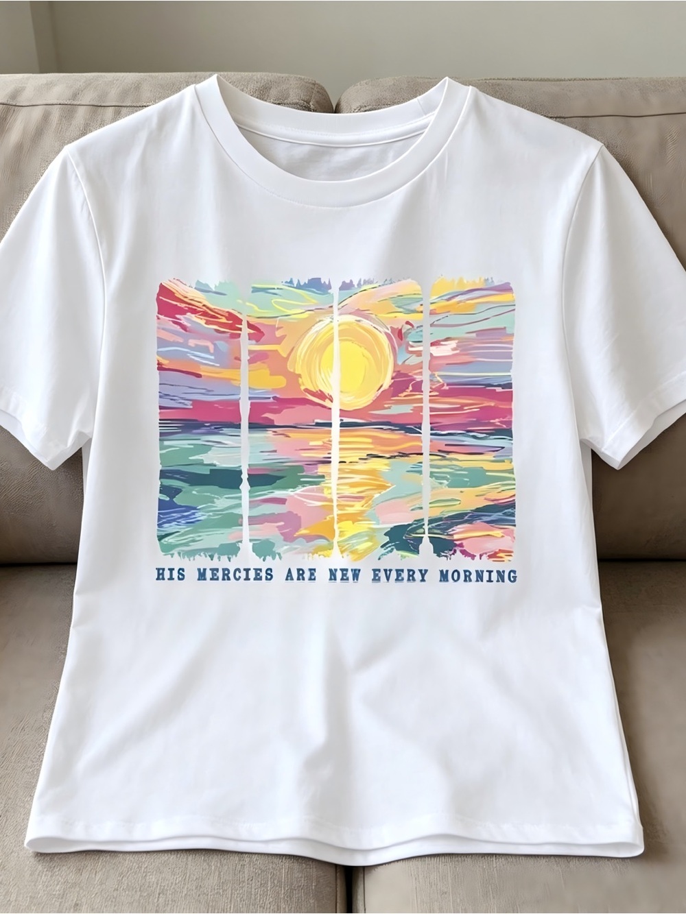 His Mercy is New Every Morning Inspirational white Women Men T-shirt Unisex